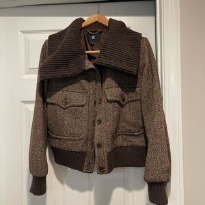 Banana Republic Chocolate Brown Herringbone Jacket